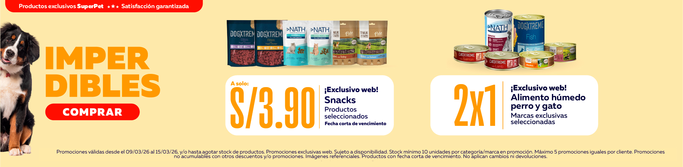 Imperdibles humedo y snacks