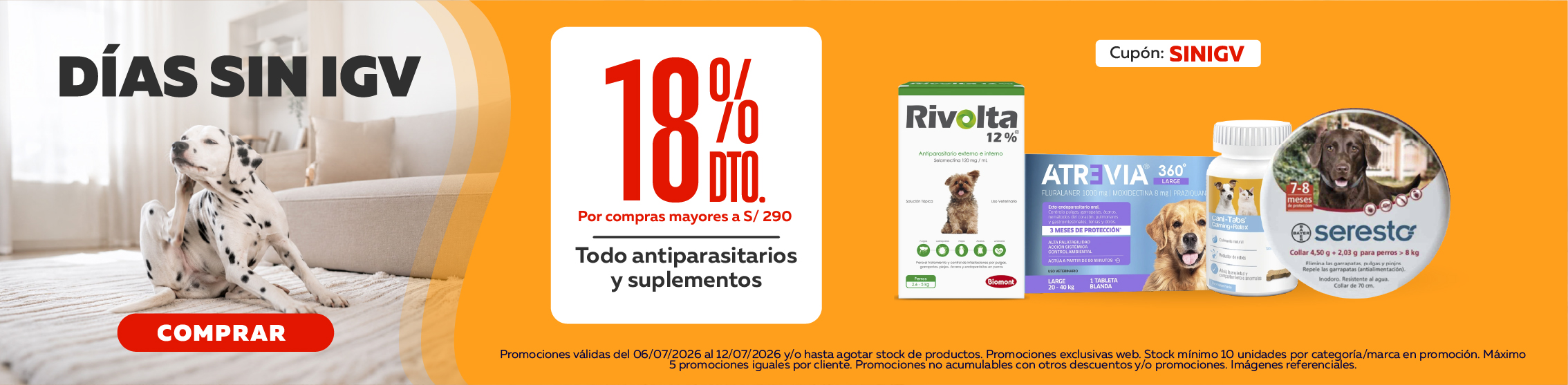 D&iacute;as sin Igv antipulgas