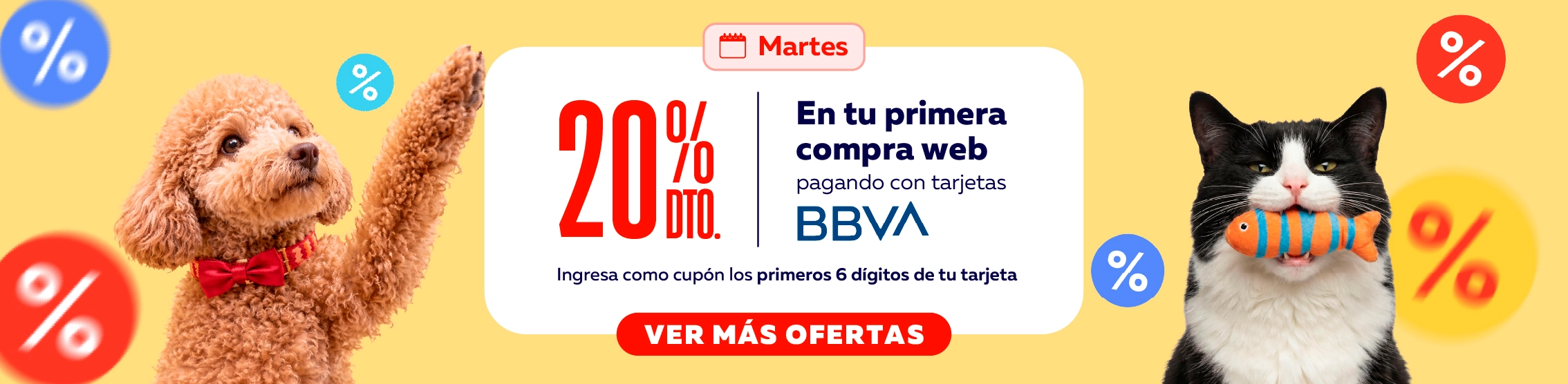 BBVA: Todos los Martes 20% de descuento en primera compra