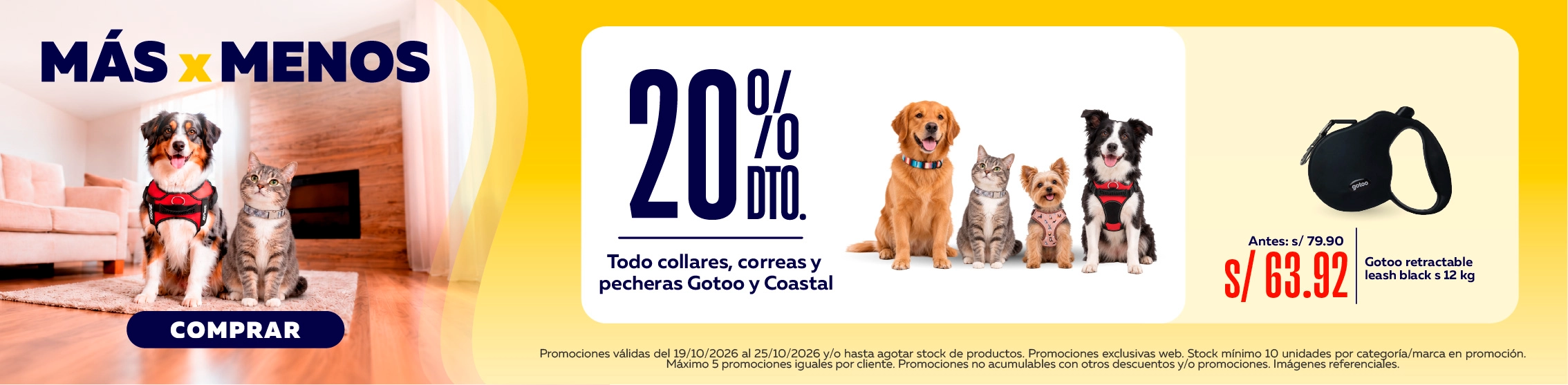 20% de descuento en todo collares, correas y pecheras Gotoo! y Coastal