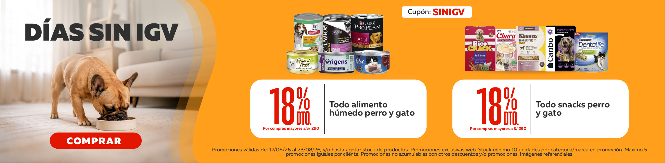 D&iacute;as sin Igv h&uacute;medo y snacks
