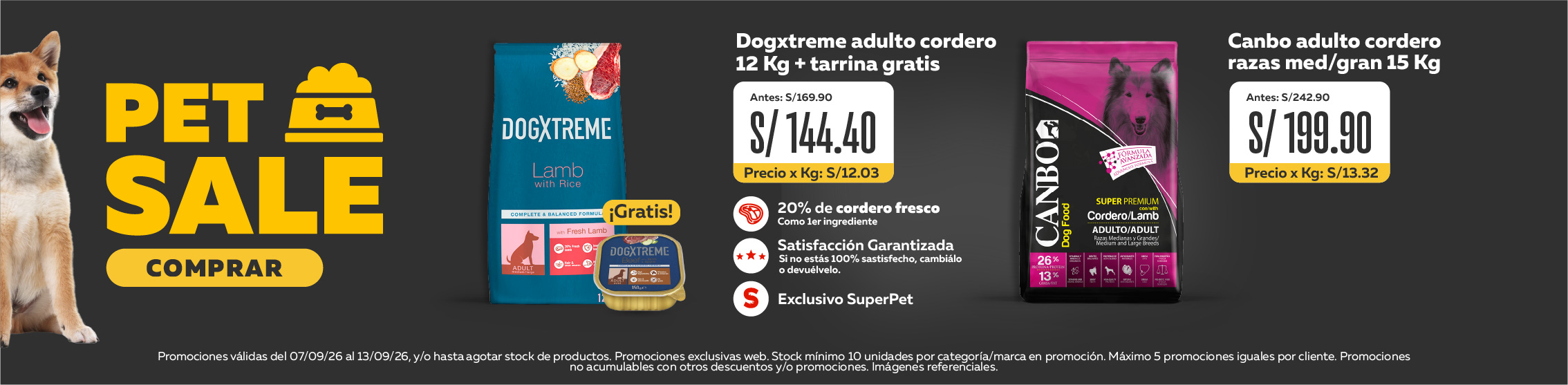 Descuento en alimento seco Dogxtreme y Canbo