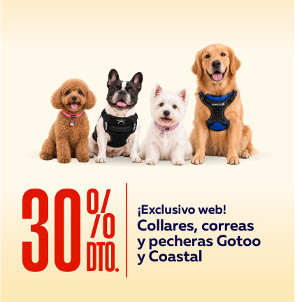 30% en correas y collares Gotoo y Coastal