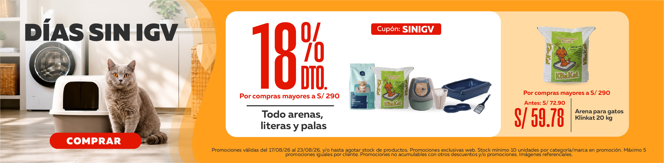D&iacute;as sin Igv arenas