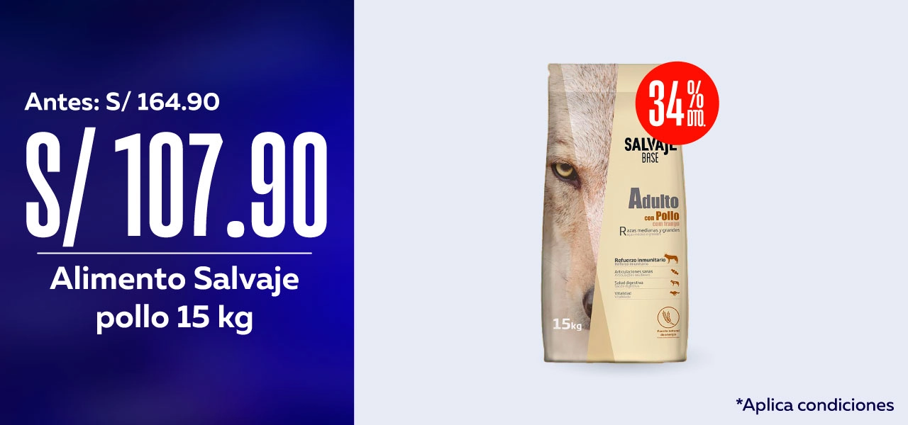 Salvaje adulto pollo ¡Salvaje adulto sabor pollo 15 kg precio especial!