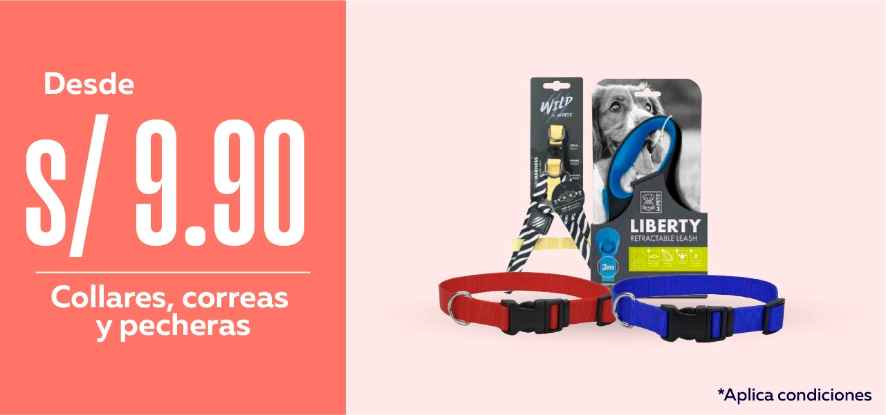 Collares, correas y arneses desde S/ 9.90