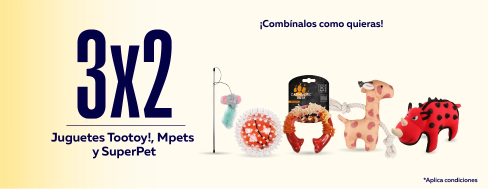 3x2 Juguetes 3x2 en todo juguete Mpets, Tootoy! y SuperPet