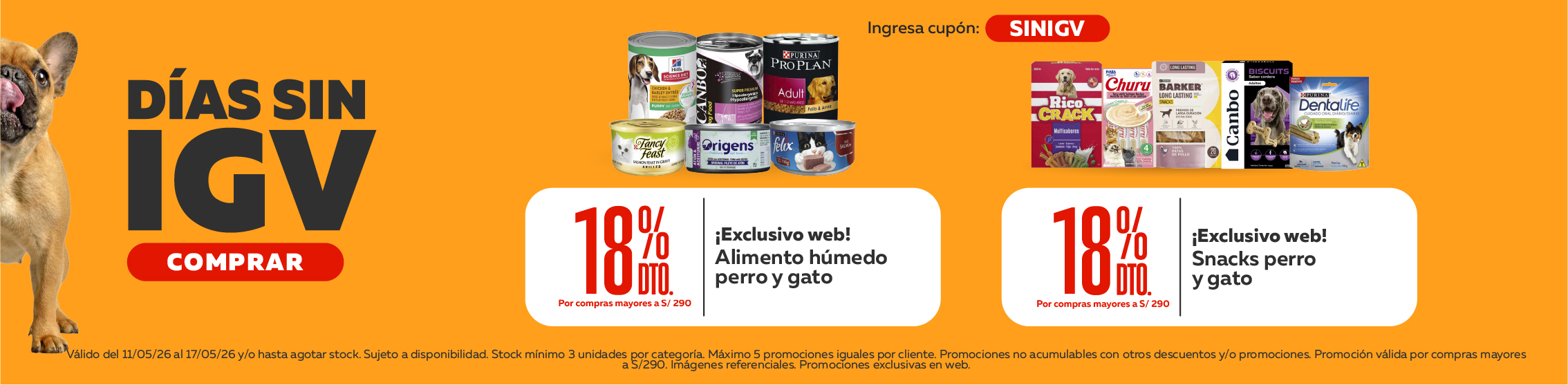 D&iacute;as sin Igv h&uacute;medo y snacks