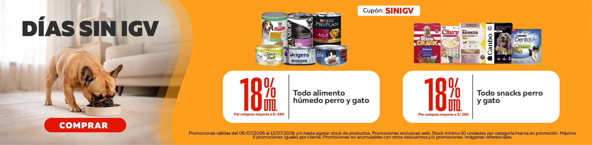 D&iacute;as sin Igv h&uacute;medo y snacks