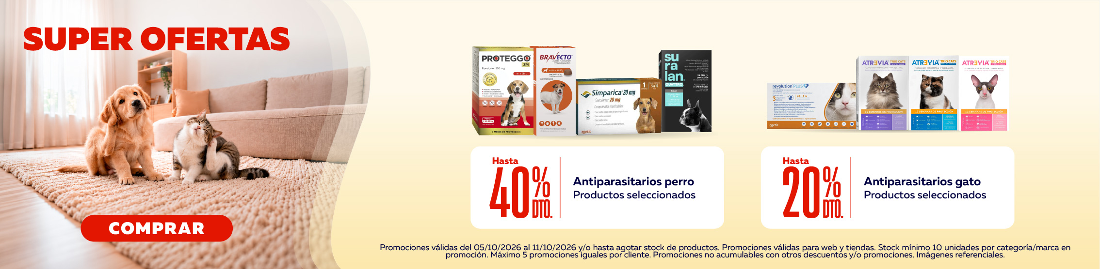 Hasta 40% en antipulgas