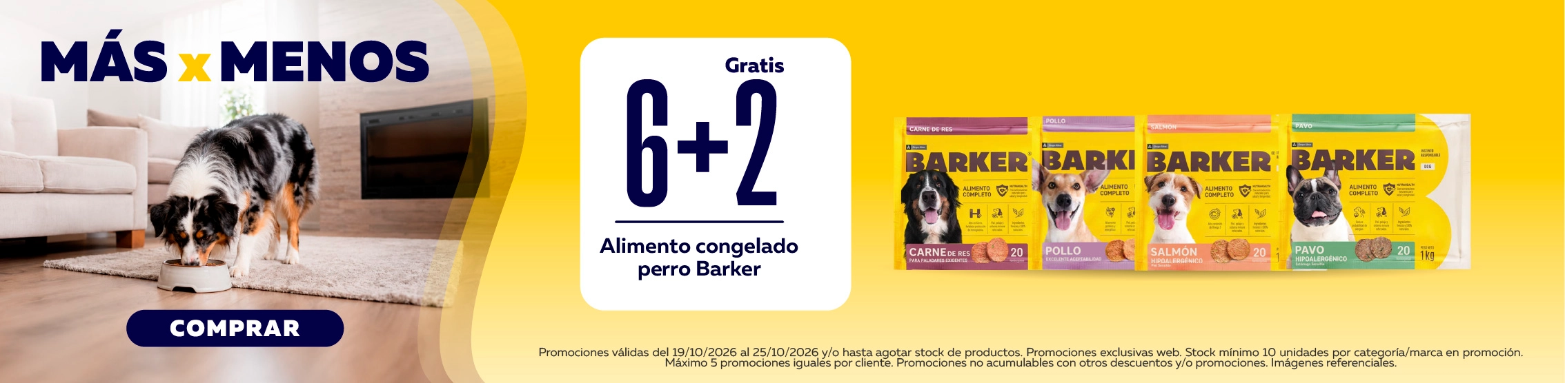 6+2 en alimento congelado Barker