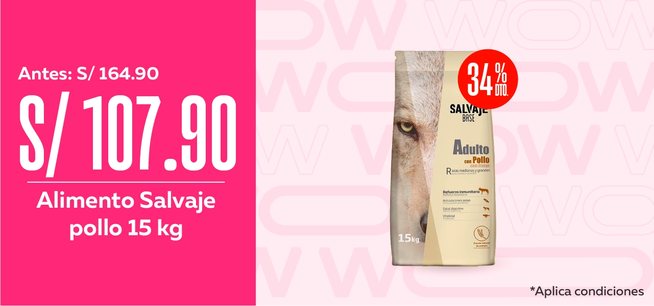 Salvaje adulto pollo ¡Salvaje adulto sabor pollo 15 kg precio especial!