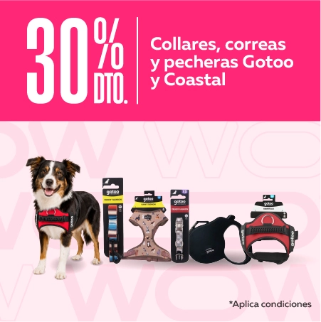 30% Gotoo y Coastal ¡30% de descuento en collares, correas y arneses Gotoo y Mpets!