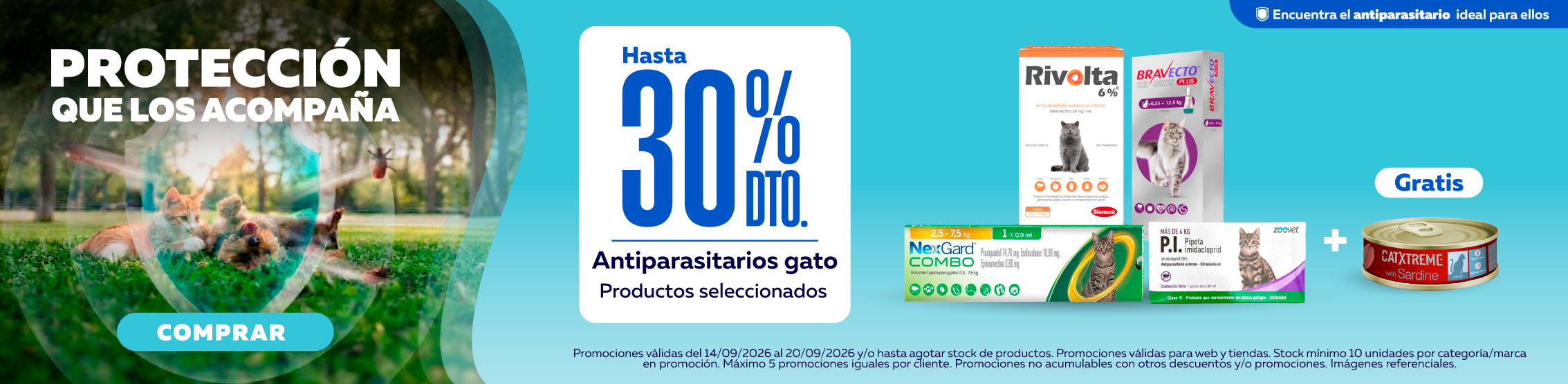 Hasta 30% de descuento en antipulgas para gato