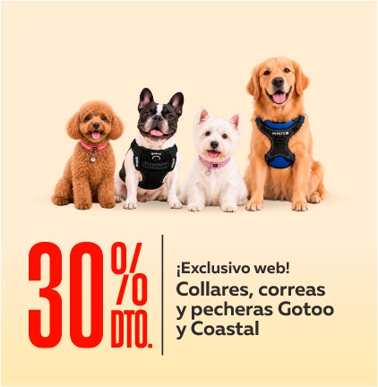 30% en correas y collares Gotoo y Coastal