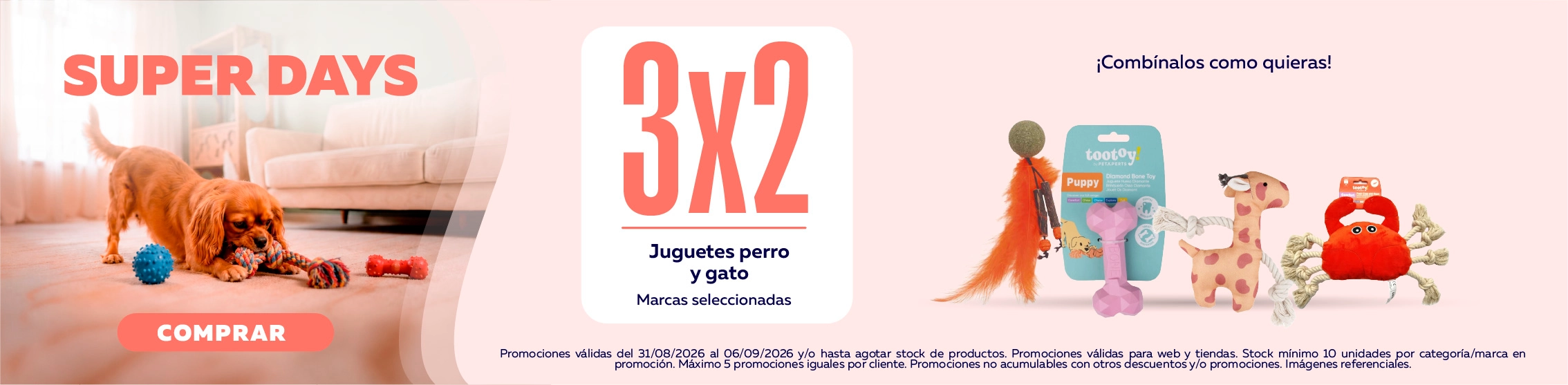3x2 en juguetes para perro y gato de marcas seleccionadas
