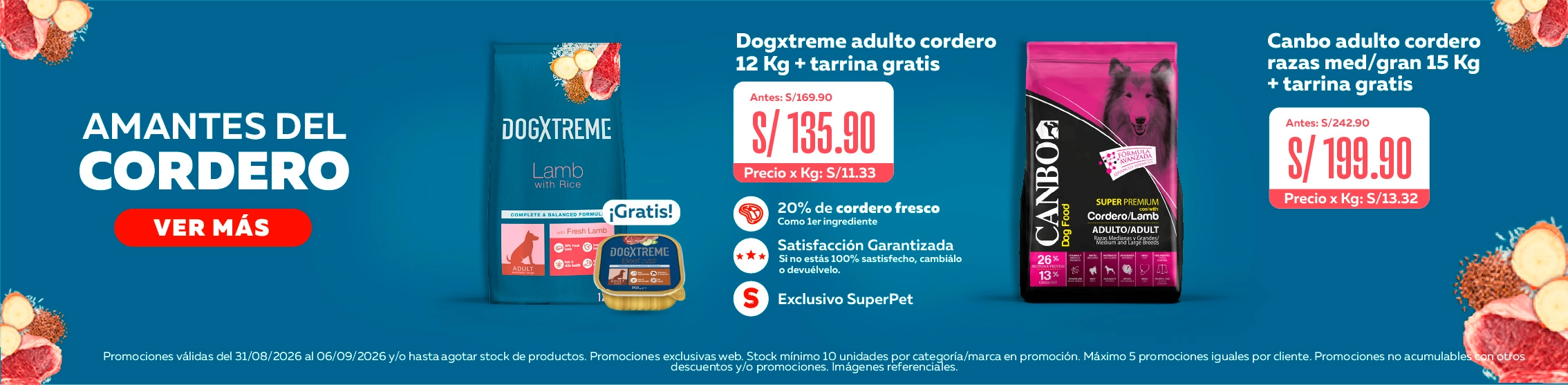 Promociones destacadas en alimento seco sabor cordero en productos seleccionados