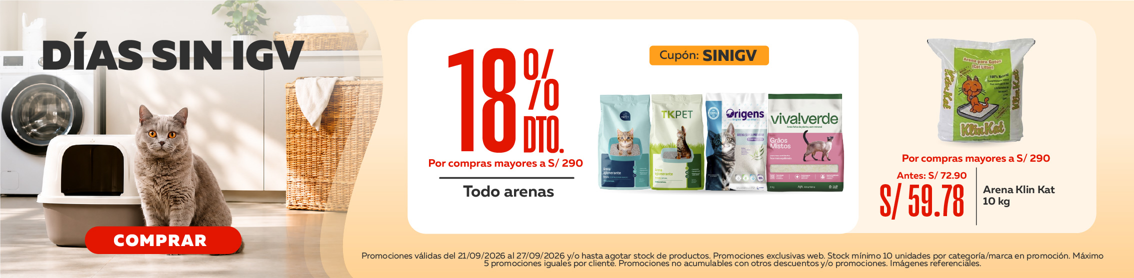D&iacute;as sin Igv arenas