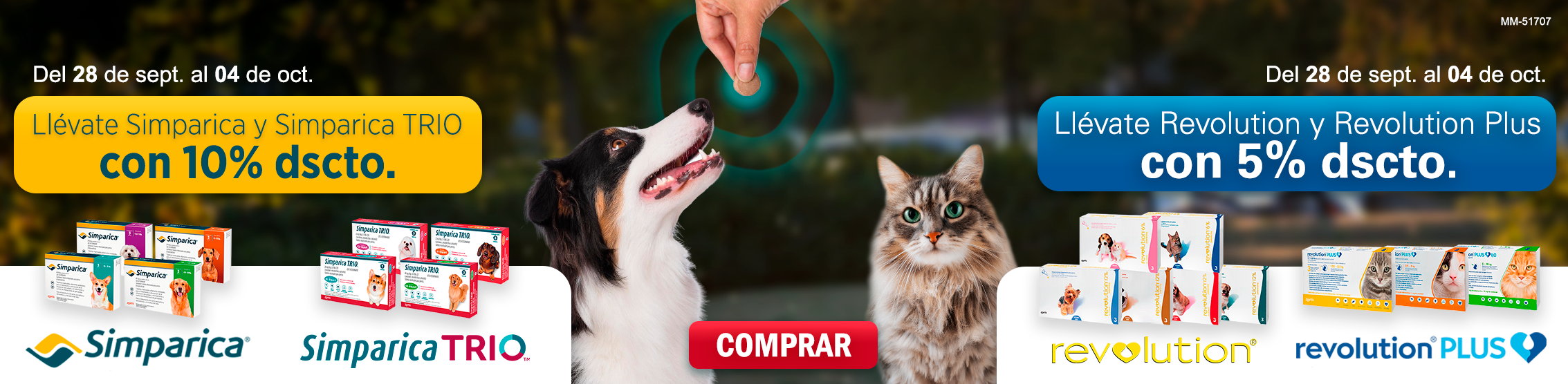 10% de descuento en Simparica y Simparica Trio y 5% de descuento en Zoetis y Zoetis Revolution