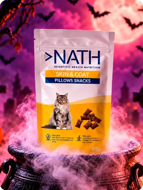 Nath Skin & Coat Pillows Snacks 60 g para gatos