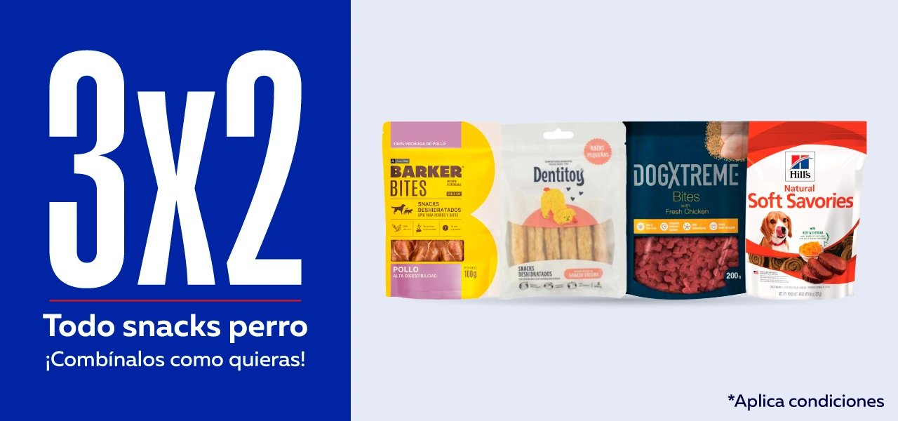 ¡Ofertas en Snacks para perro seleccionado, lleva 3 y paga 2!