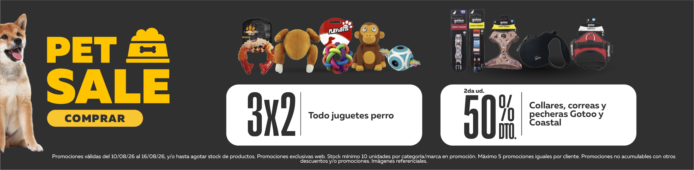Pet Sale juguetes y correas