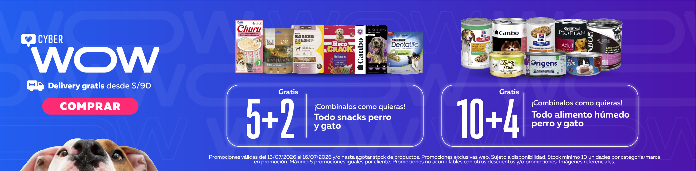cyber wow alimento h&uacute;medo y snacks