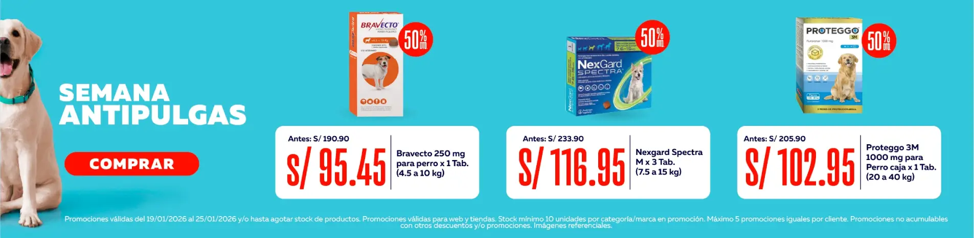 Mas x menos alimento antipulgas