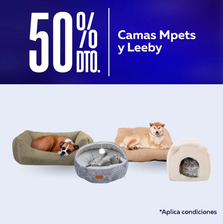 50% de descuento en camas Mpets y Leeby seleccionadas