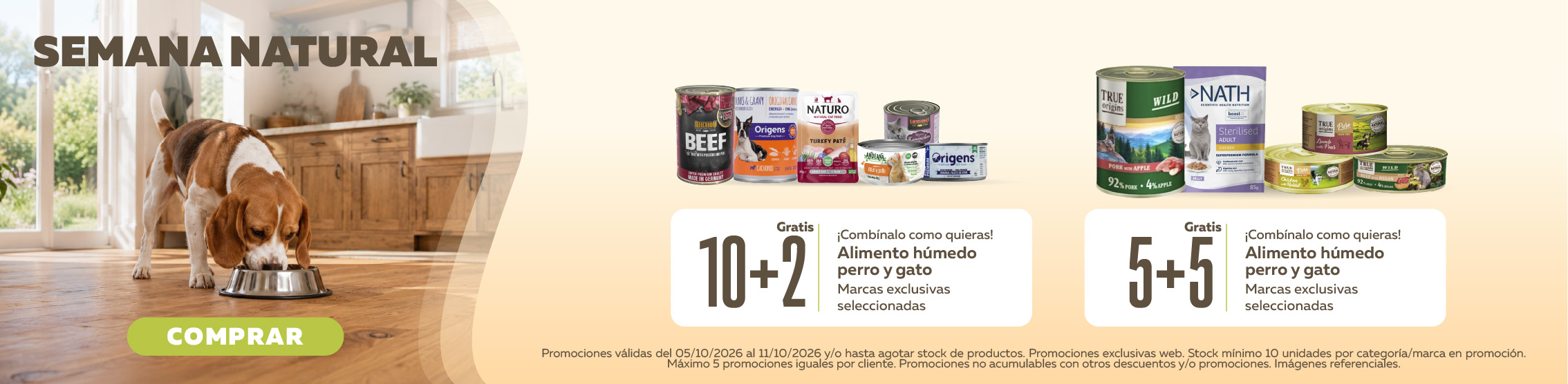 10+2 y 5+5 en alimento h&uacute;medo para perro y gato