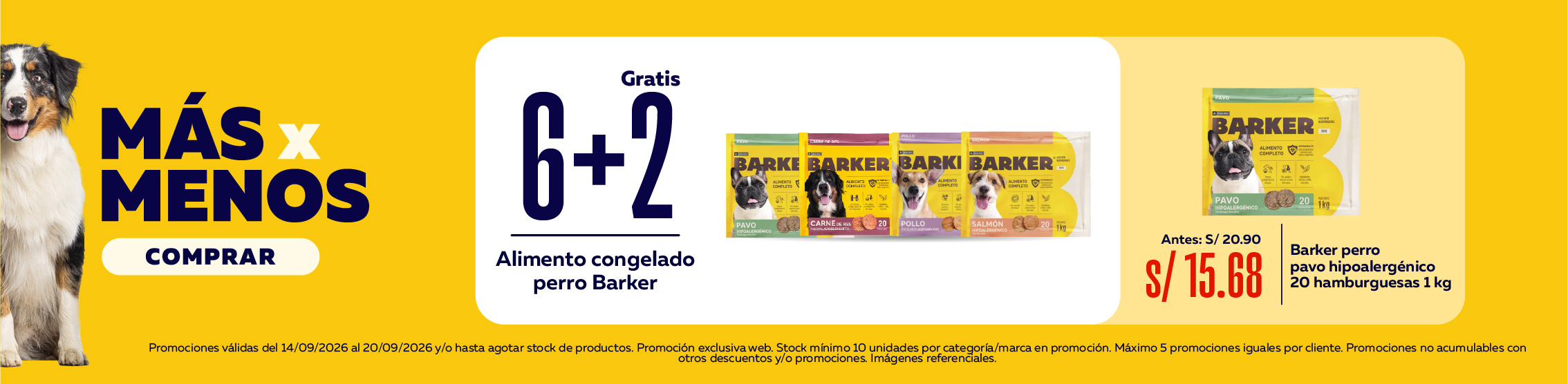 6+2 en alimento congelado Barker