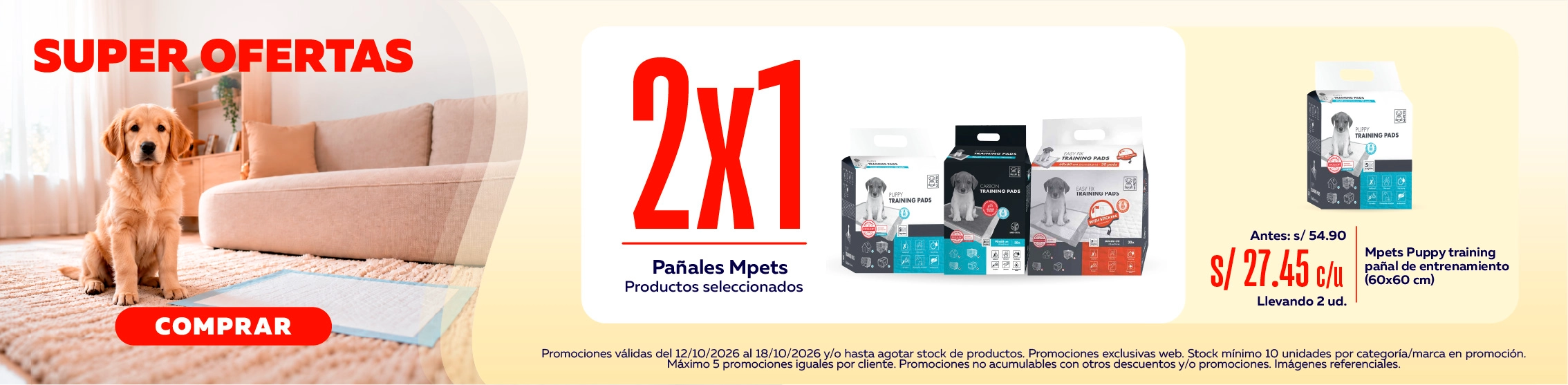 2x1 en pa&ntilde;ales Mpets seleccionados