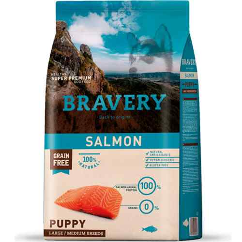 Bravery Salmón Puppy Large/Medium Breeds Alimento Seco Perro
