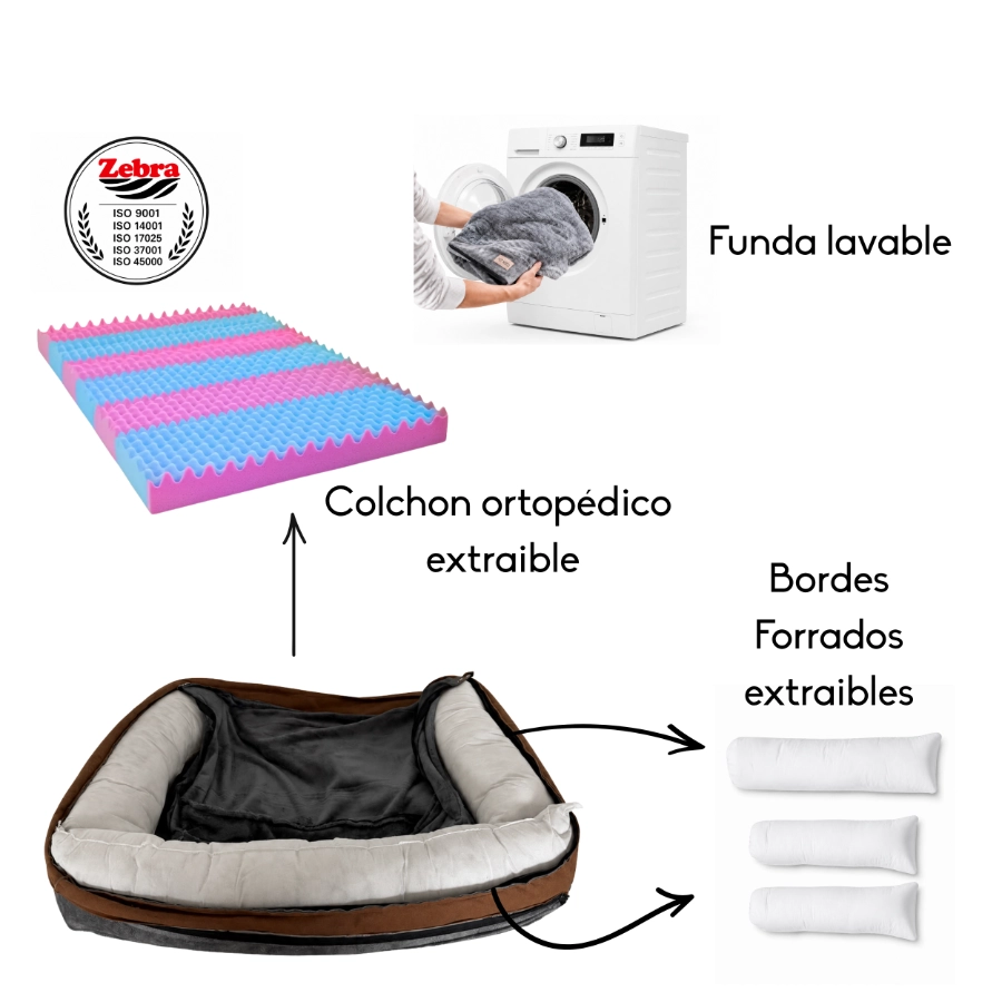 Cama Pet Mood Ortopedico Marron Talla Xl, , large image number null