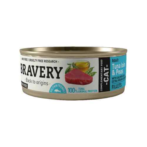 Bravery Tuna Loin And Peas Adult Cat Wet Food 70 Gr (Nuevo) image number null