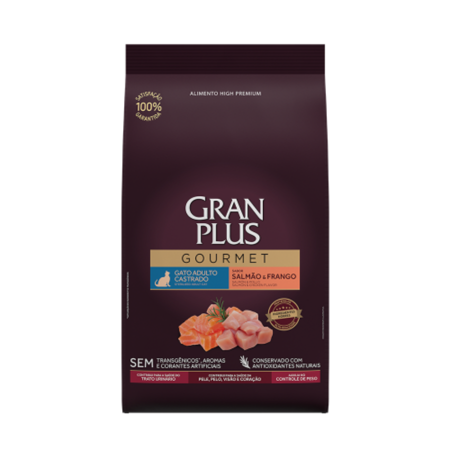 Gran Plus Gato Gourmet Adulto Castrado Salmon Y Frango 1 Kg, , large image number null