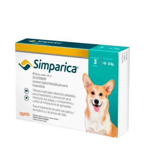 Simparica Antipulgas 40mg (10 a 20kg) (C:Caja V:Caja) image number null