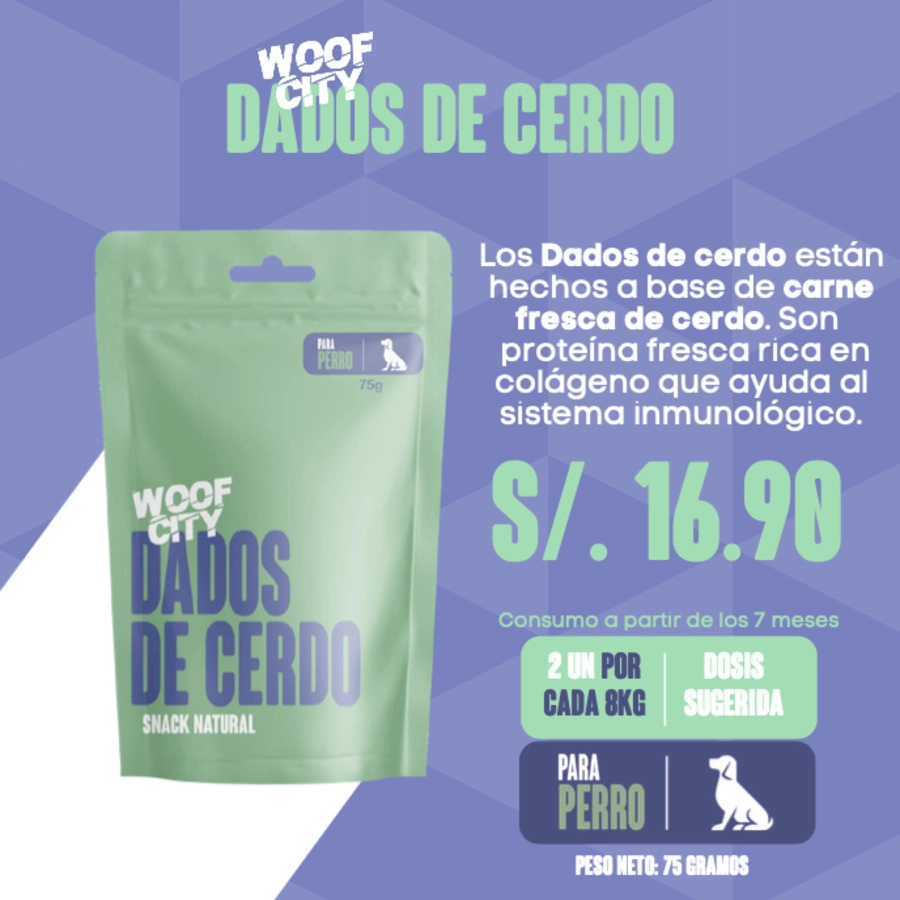 Woof City Dados De Cerdo 75g, , large image number null