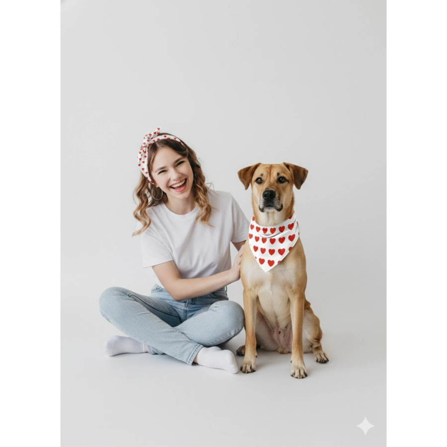 Valentines Paws Bandana Mas Pa&ntilde;oleta, , large image number null