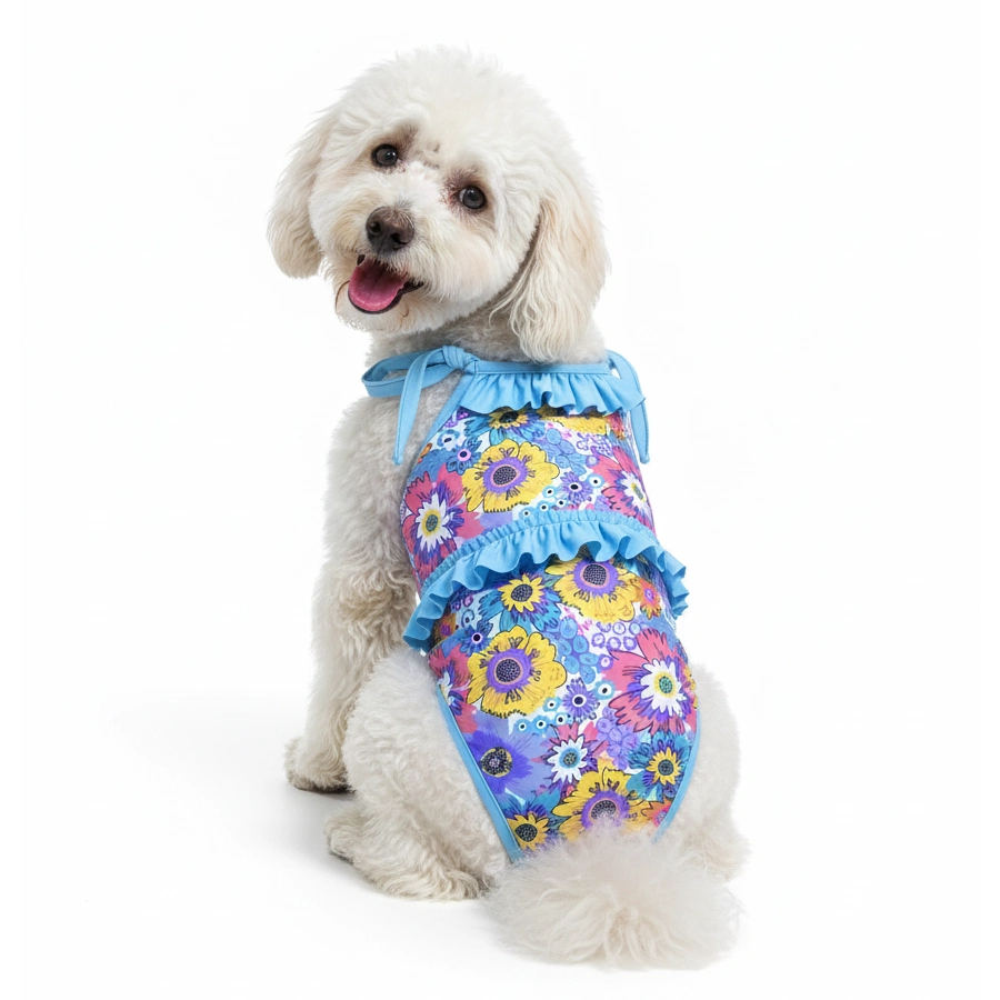 Lmb Traje De Ba&ntilde;o Swimmer Paws Flores