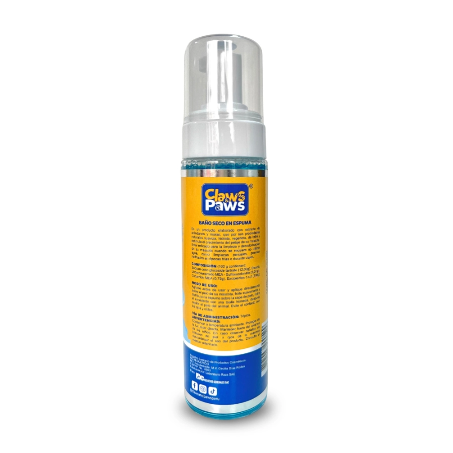 Claws & Paws Ba&ntilde;o De Espuma Seco C&P X 250 Ml. Perro, , large image number null