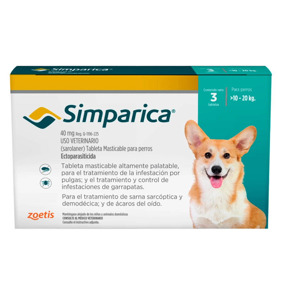 Simparica Antipulgas 40mg (10 a 20kg)