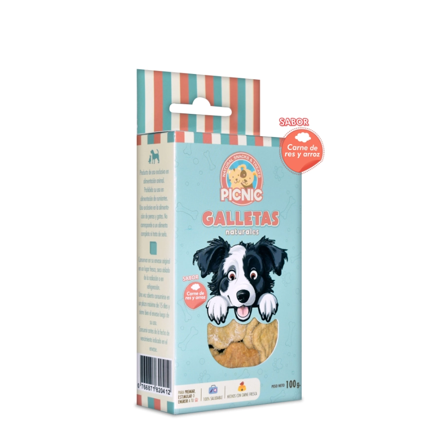 Picnic galletas de carne de res y arroz 100gr, , large image number null