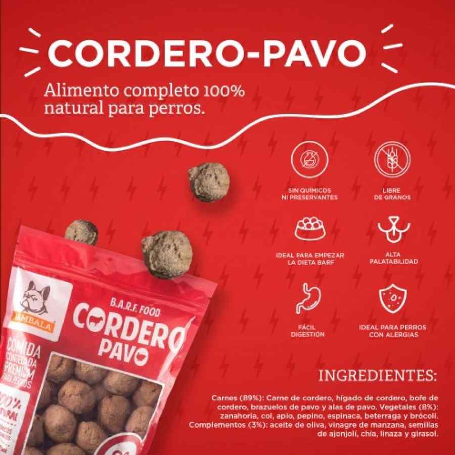 Rambala Comida Congelada Premium para Perros Cordero (Con Pavo) 800 g image number null