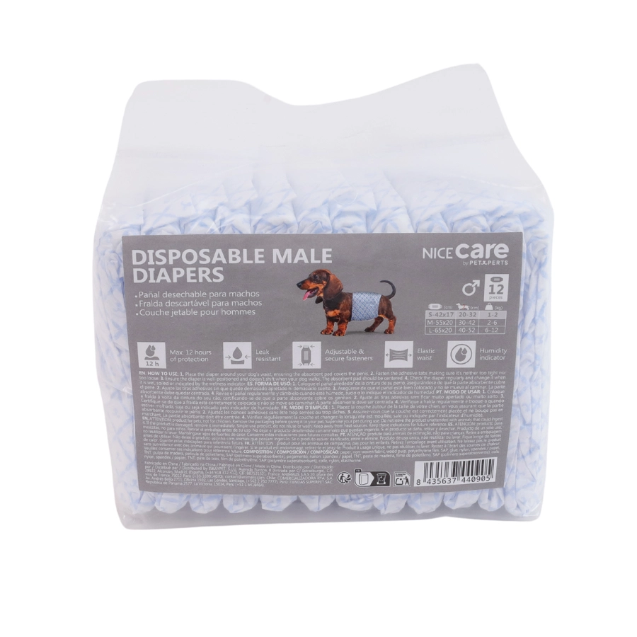 Nice Care Pa&ntilde;al Para Perro Macho 12 Pcs