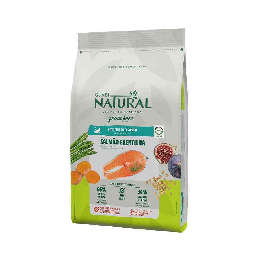 Guabi natural grain free gato adulto castrado sabor salmão e lentilha, , large image number null
