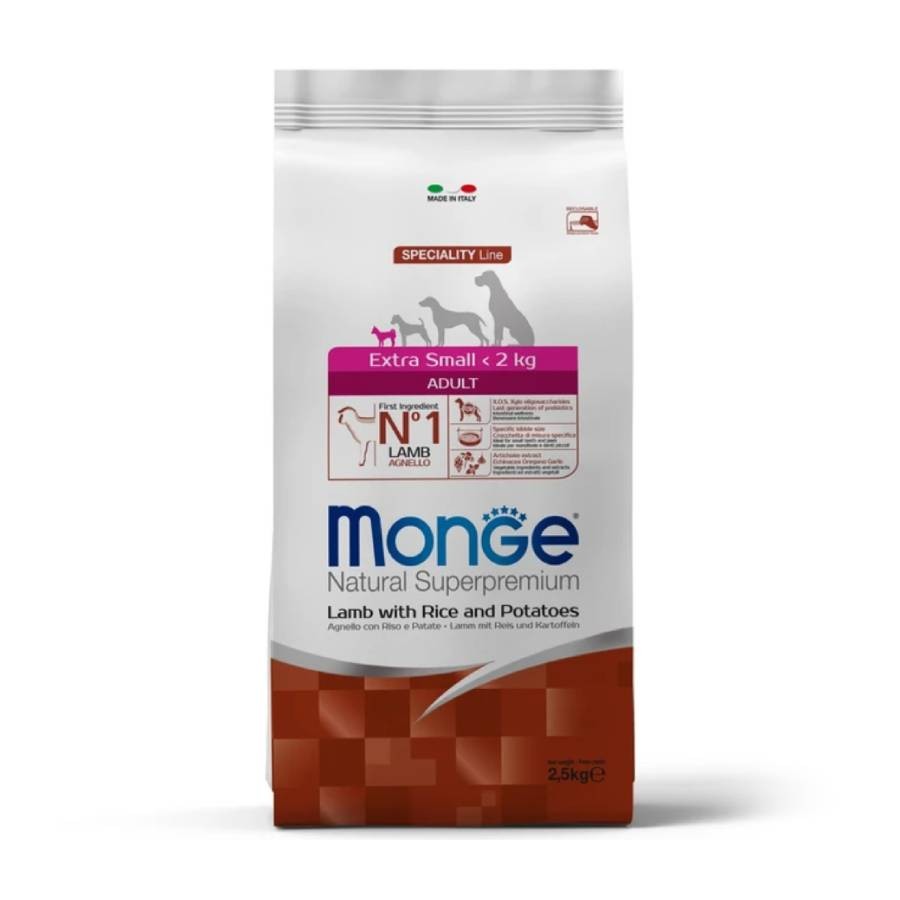 Monge Adult Extra Small Cordero, Arroz y Papa 2.5 kg image number null
