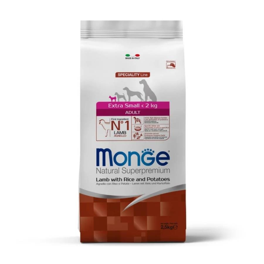 Monge Adult Extra Small Cordero, Arroz y Papa 2.5 kg