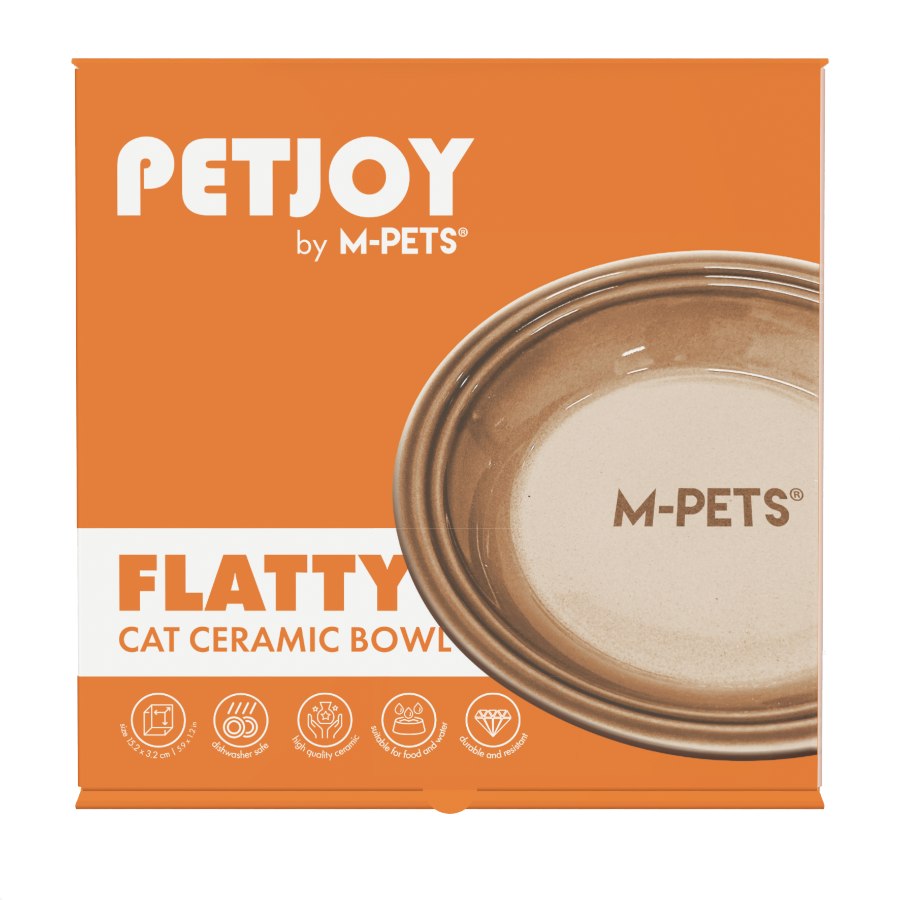 Petjoy Flatty Ceramic Bowl Brown 250 Ml, , large image number null