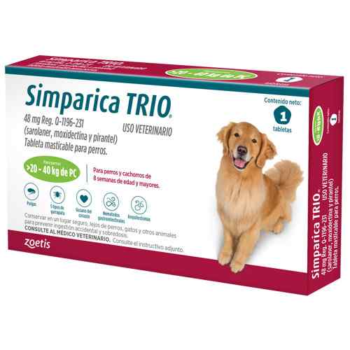 Simparica Trio Verde 20.1 40 Kg X 1 Tab